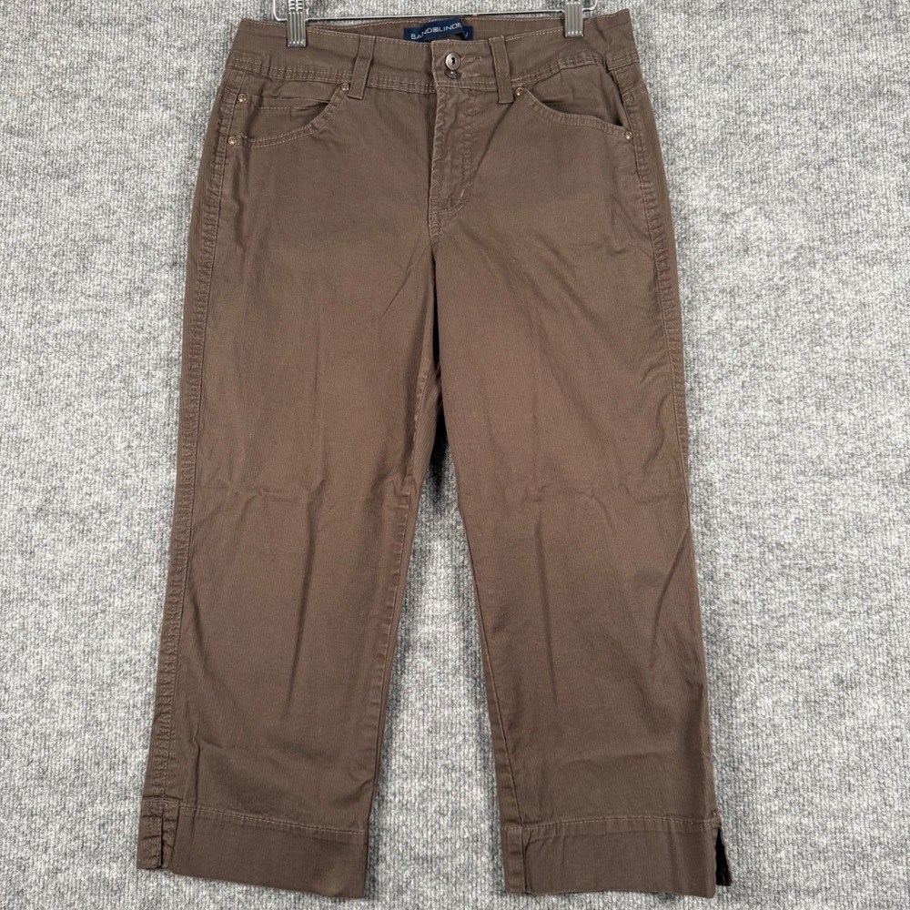 BANDOLINOBLU 8 Brown Cropped Wales Corduroy Capri‎ Pants 90s Y2K Americana Work